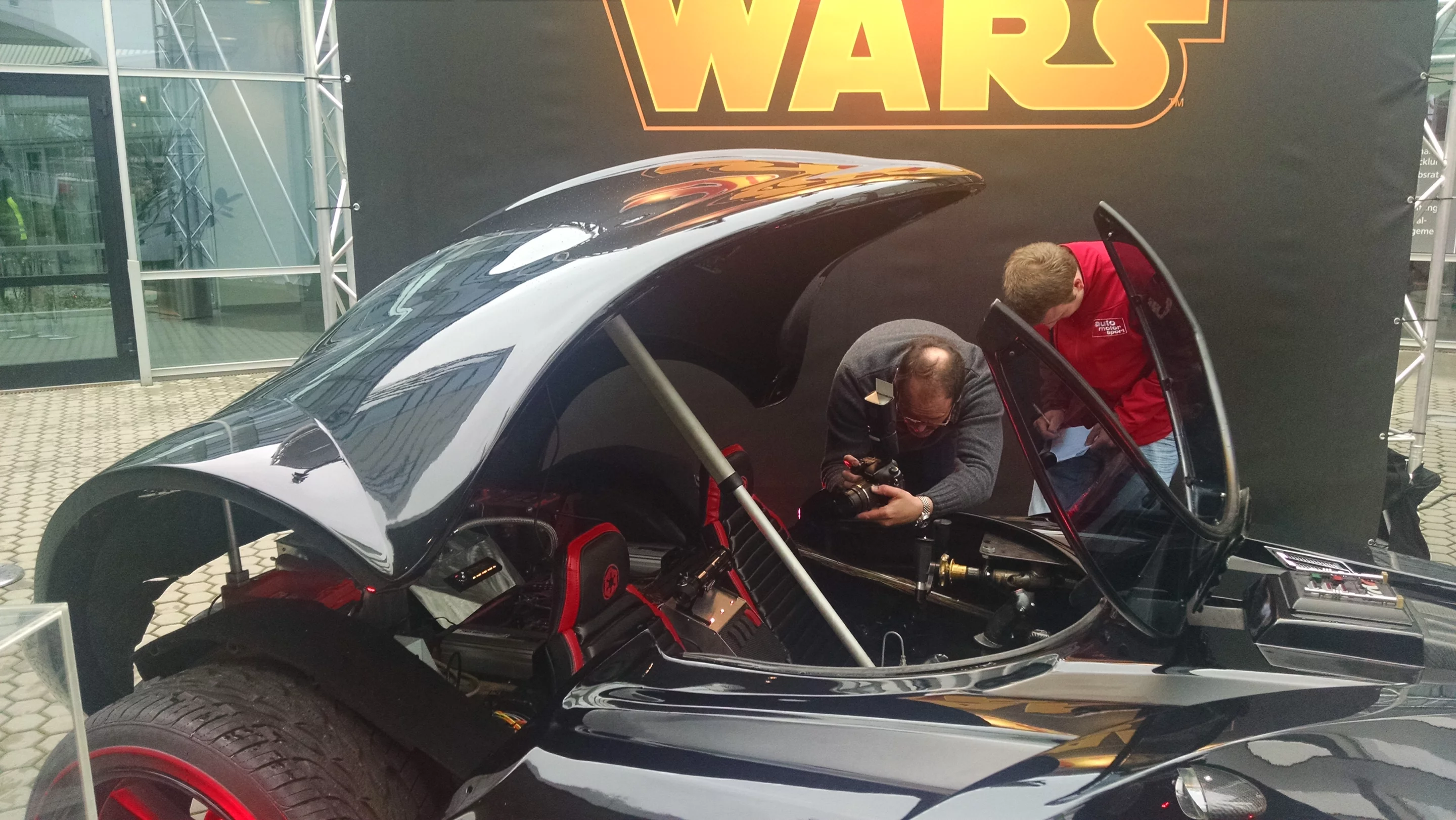 The Darth Vader car made appearances at last year's San Diego Comic-Con and Las Vegas SEMA Show before showing up at this year's Nuremberg Toy Fair (Photo: C.C. Weiss/Gizmag)