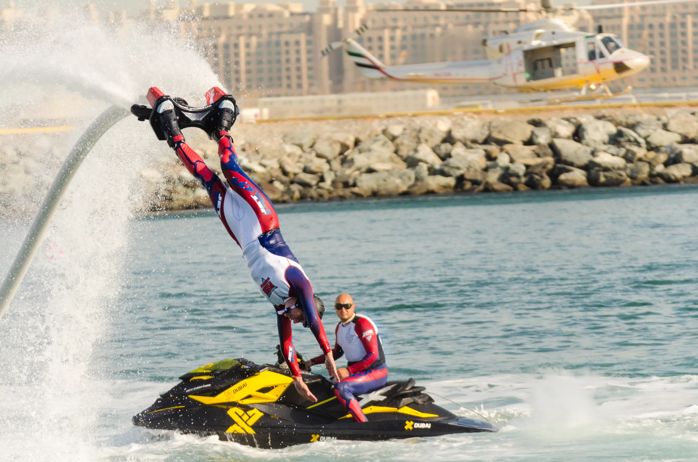 Women's World Flyboard Cup competitor Claudia Osternaud at the 2014 Flyboard World Cup held in Dubai, December, 2014 (Photo: Liam McKenna)