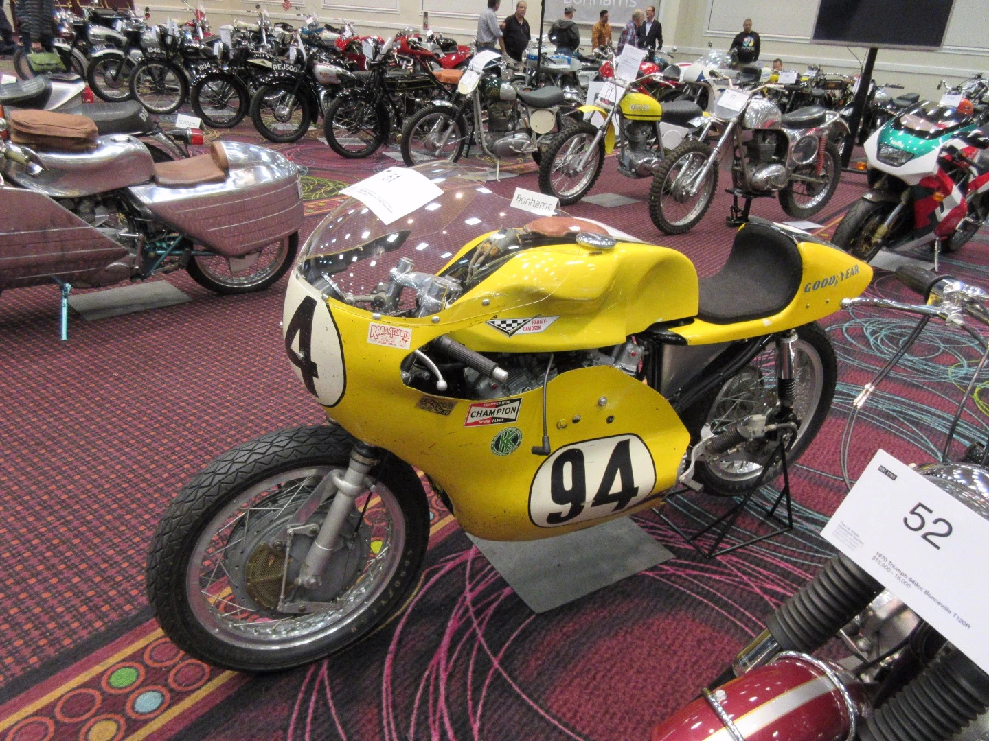 $66,700 – 1970 Harley-Davidson XRTT 750cc - Bonhams Lot 51 is one of the rare iron-barrel XRTTs used until the all-alloy engine was ready. The XRTT road racer was the last American motorcycle to be competitive in outright top tier road racing. It handled well, but was notoriously unreliable, and the iron barrel version ran so hot that it was nicknamed, "the Waffle Iron."
