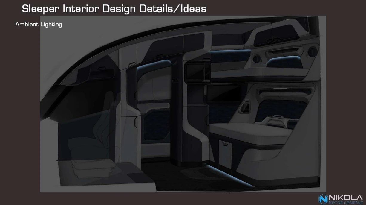 Ambient lighting adds to the style of the One sleeping area