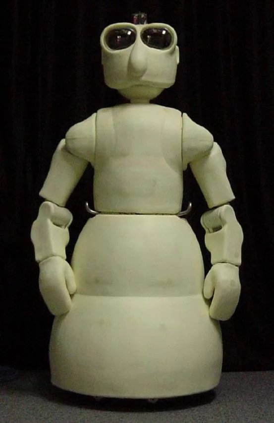 Robovie's body has been through several revisions, including this soft version designed to invite human touch