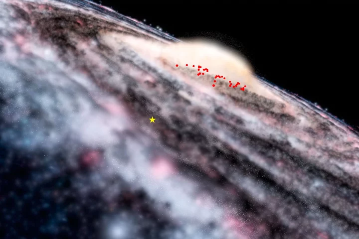 ESO graphic displaying the position of Earth (star) in the Milky Way relative to the newly discovered Classical Cepheids