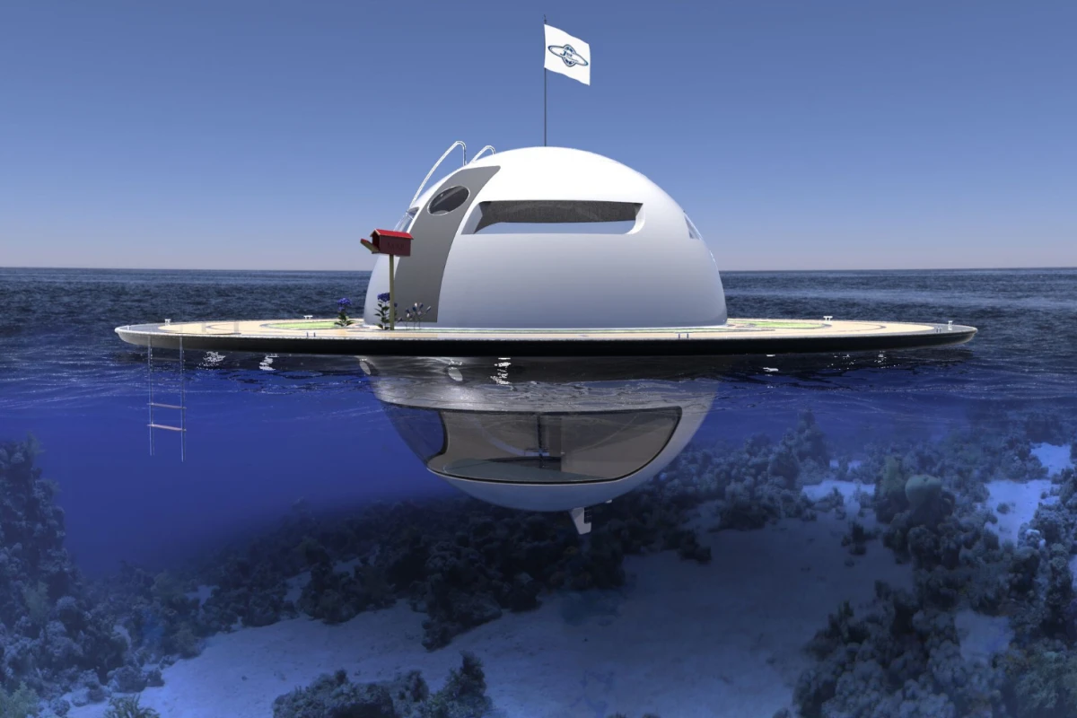 The UFO floating home concept from mini yacht-maker Jet Capsule offers a completely off-grid existence
