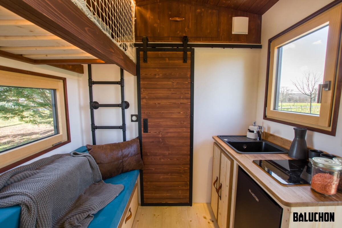 Tiny House Nano's interior is pretty small but does sleep up to three people at a squeeze