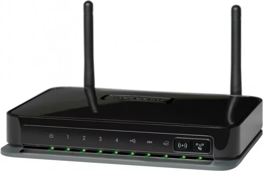 The Netgear Wireless-N router with DSL modem - DGN2200M