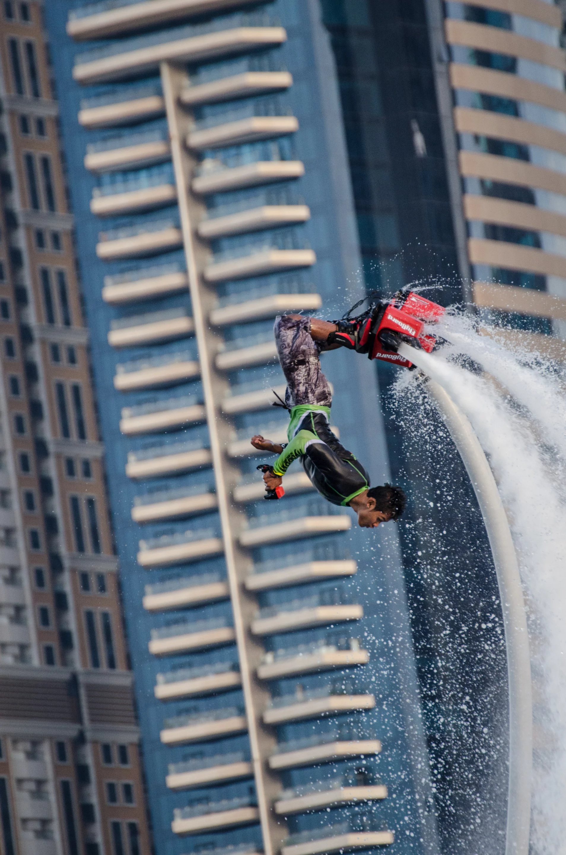 Thailand's Suksan Tongthai took the world title again at the 2014 Flyboard World Cup held in Dubai, December, 2014, backing up the 2013 title he won in Qatar (Photo: Liam McKenna)