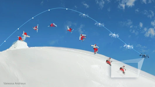 The HEXO+ drone autonomously tracks its user