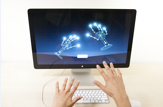 The Leap Motion sensor works on Macs running OS X 10.7 or higher, and PCs with Windows 7 or higher