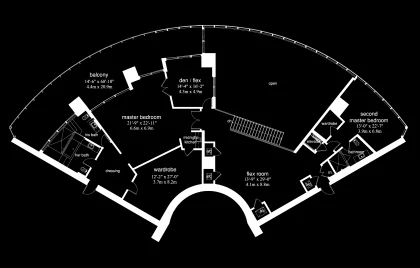 Sample floor plan for one of the apartment options (Image: Porsche Design)