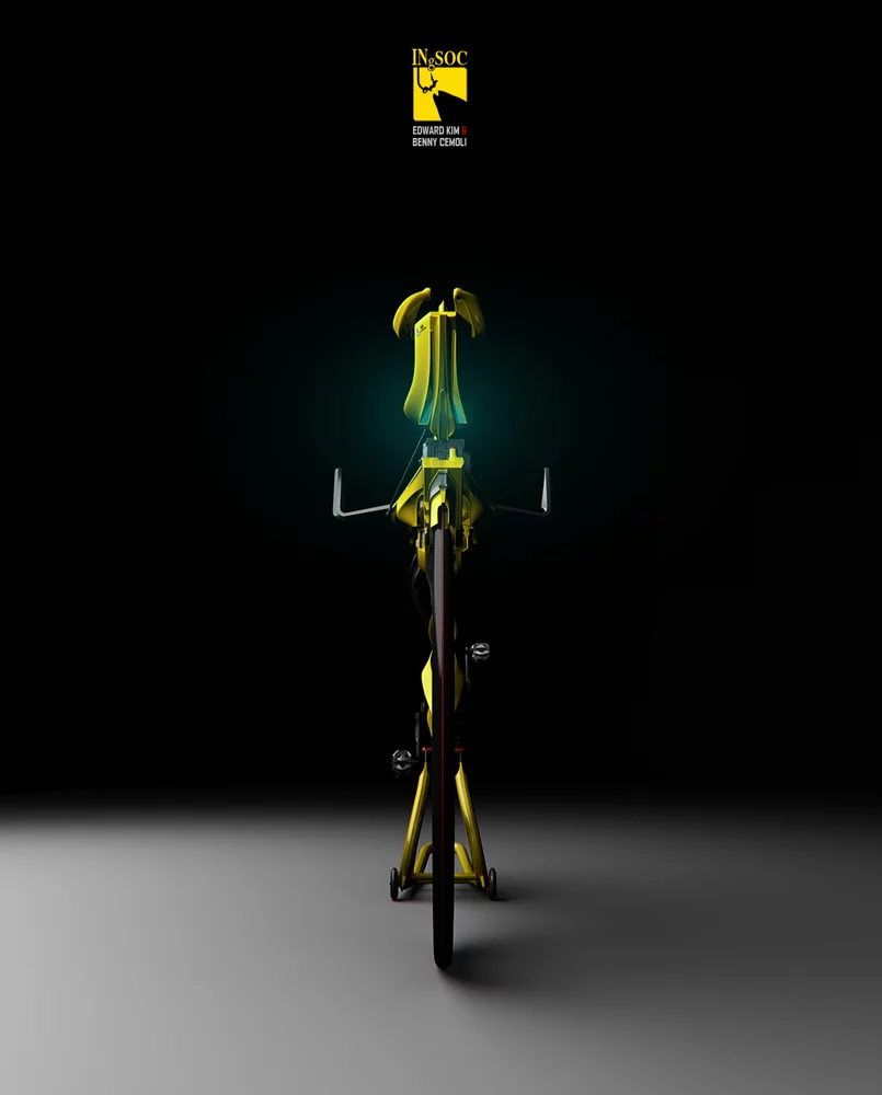 Rendering of the INgSOC human/electric bike designed by Edward Kim and Benny Cemoli