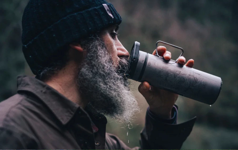 After filling the outer cup and pressing the purification insert down, the Grayl UltraPress Ti becomes a 16.9-oz water bottle you can drink from directly