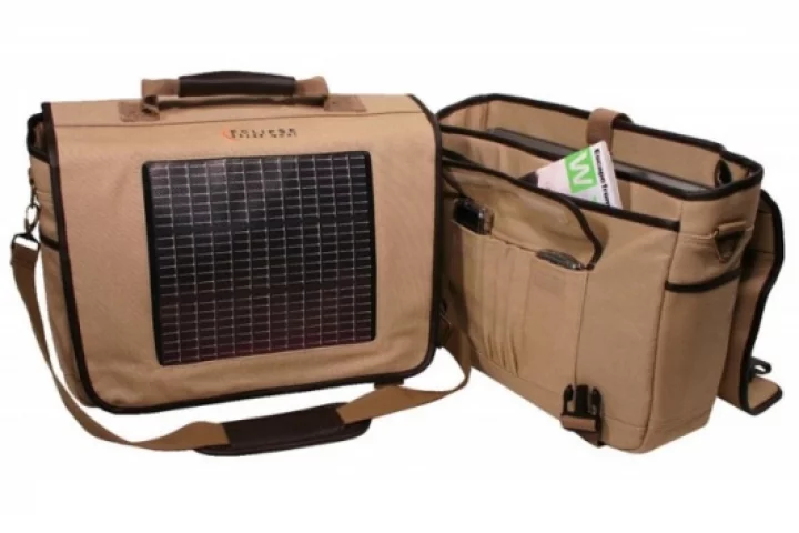 Fusion Canvas/Leather Solar Messenger Bag