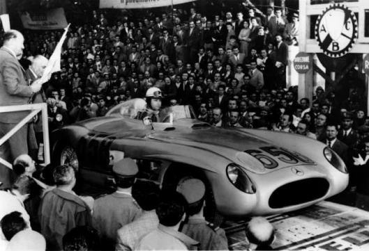 Fangio sets off in a single seater without the advantage of a navigator