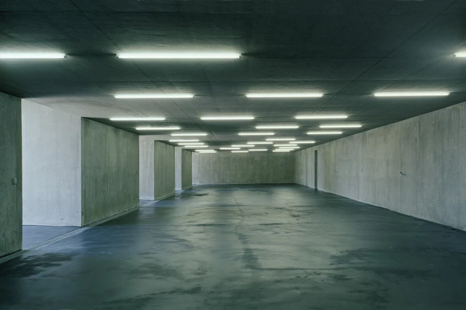 In total the garage can house eight cars