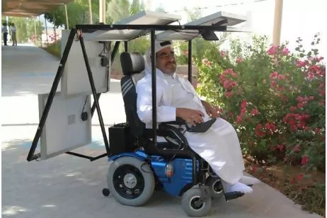 Haidar Taleb and his solar-powered wheelchair