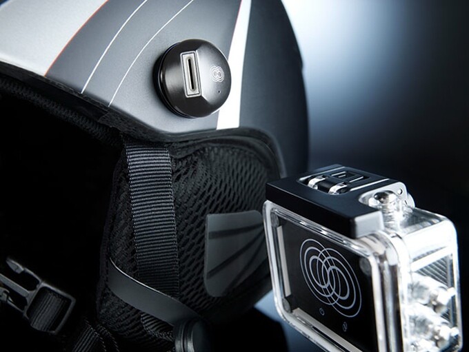 OpenMics are a pair of wireless microphones GoPro users can attach to their helmets