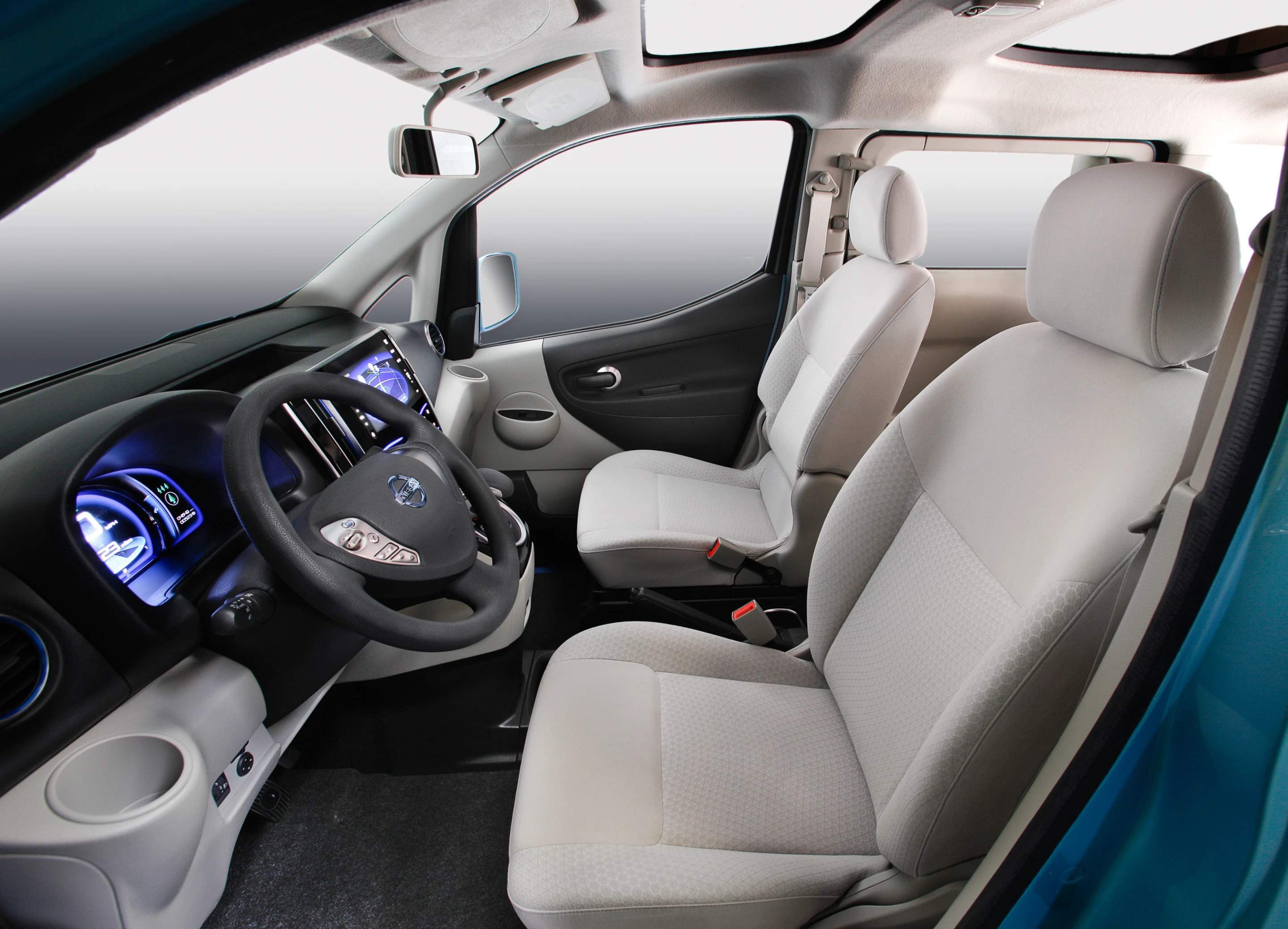 The interior of Nissan's e-NV200 concept