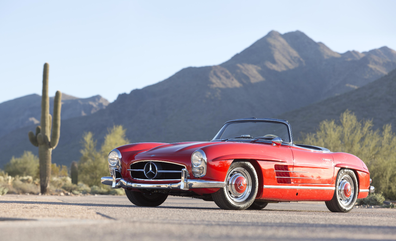 This 1962 Mercedes-Benz 300 SL Roadster has an estimated price of $1,500,000 to $1,800,000