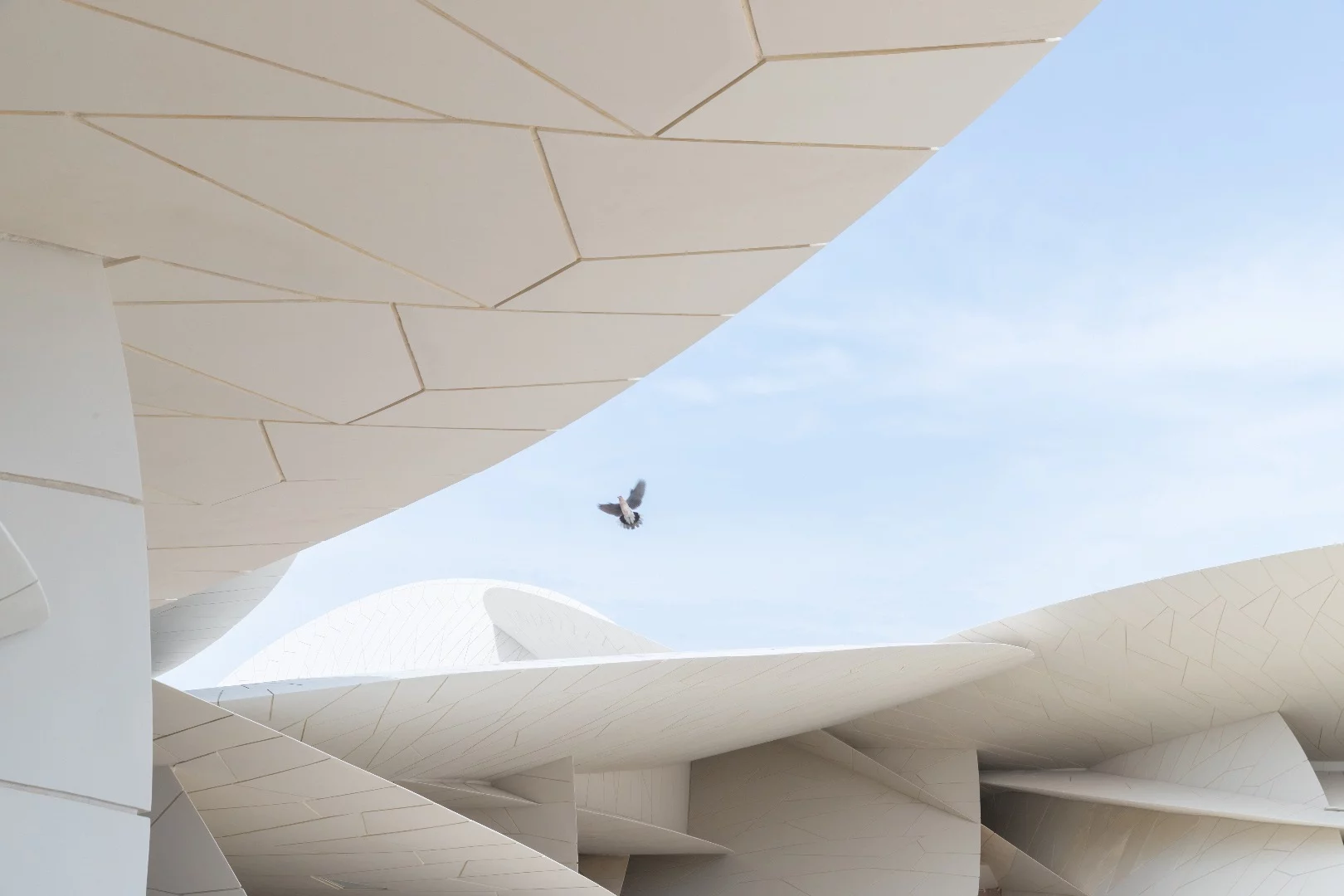 The National Museum of Qatar measures 350 m (1,148 ft)-long