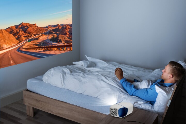 Nomvdic pitches the L500 as the world's smallest triple-laser projector