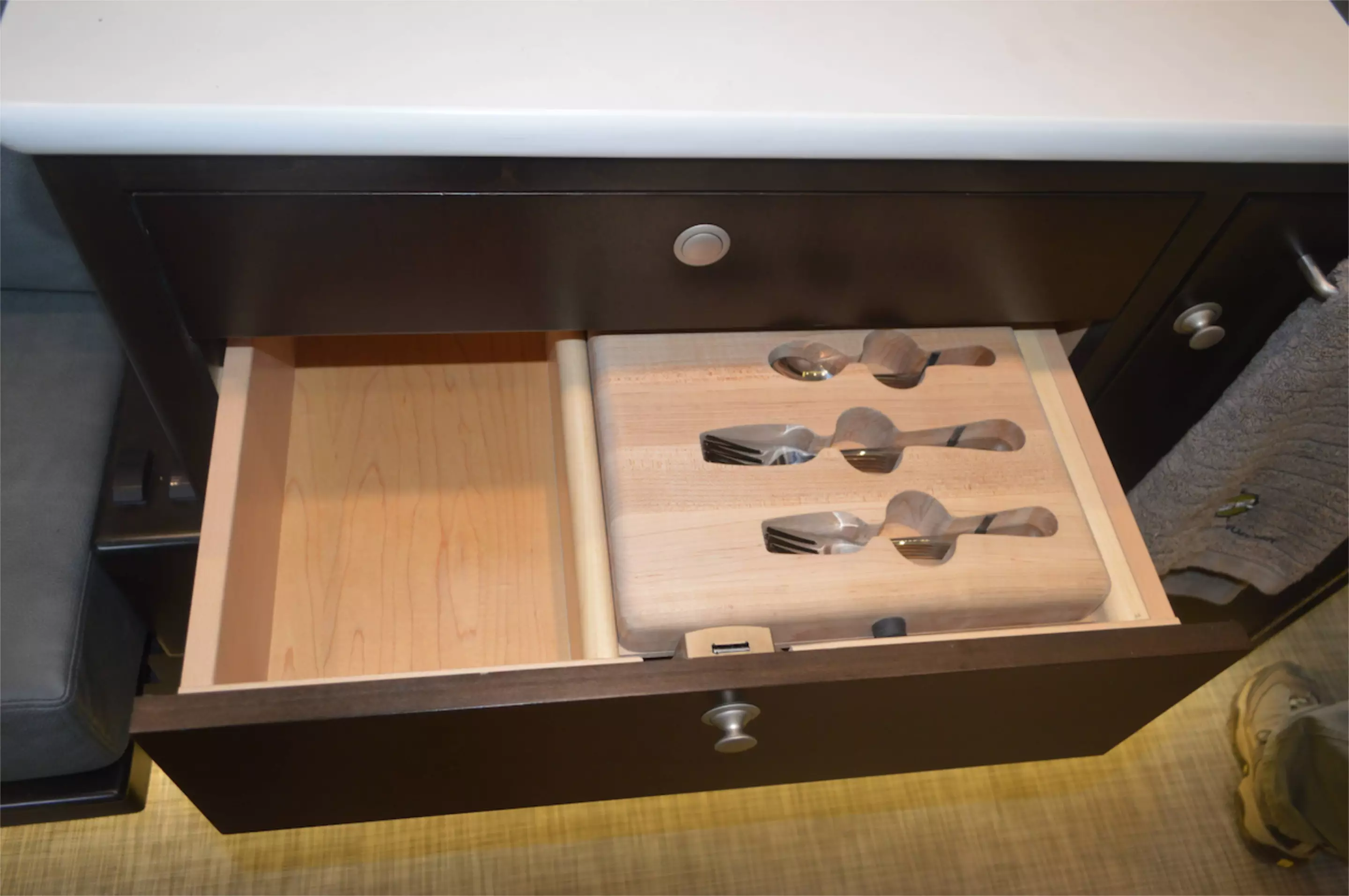 The 2014 XV-LTS on display had plenty of drawer space and organization