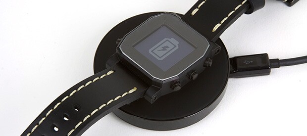 The Agent charges wirelessly via a Qi charging pad