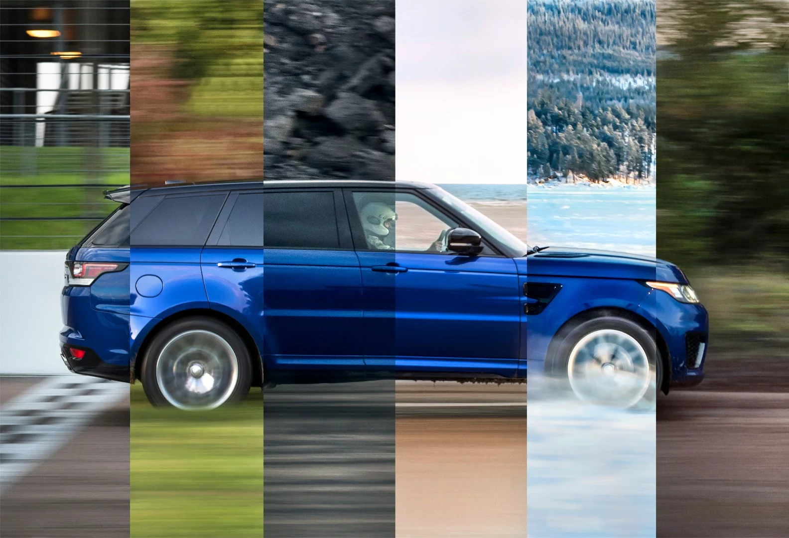 Land Rover doesn't stop at pavement, testing 0-62 mph (100 km/h) times on grass, gravel, snow, mud and sand