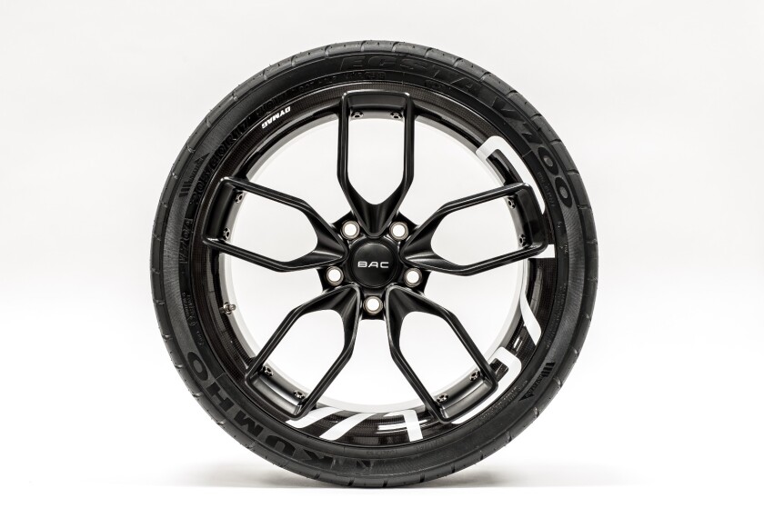 BAC uses titanium wheel nuts to shave precious grams at each corner