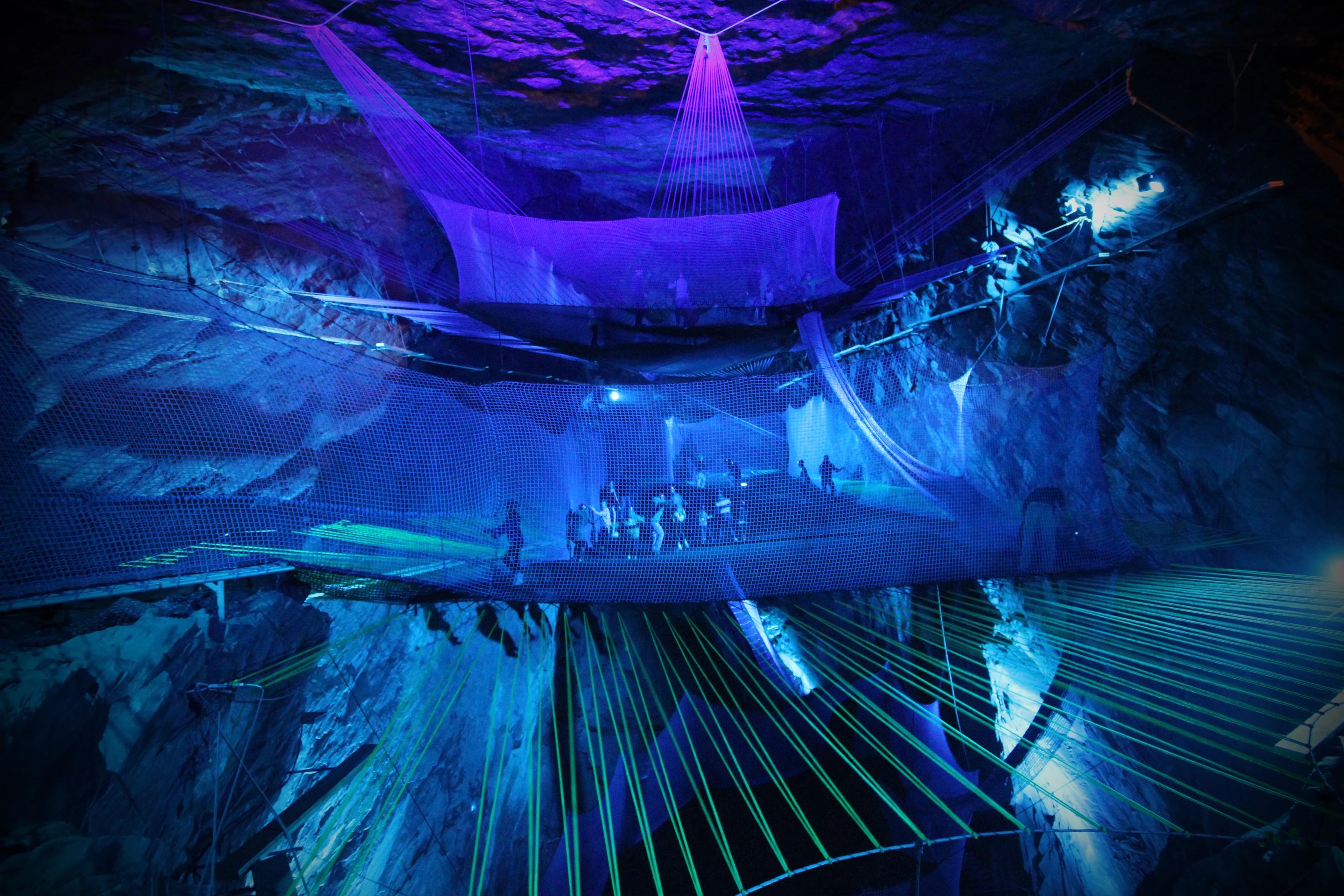 Battle Below is located deep within a 100 ft (30.5 m) deep and 60 ft (18.3 m) wide disused mine