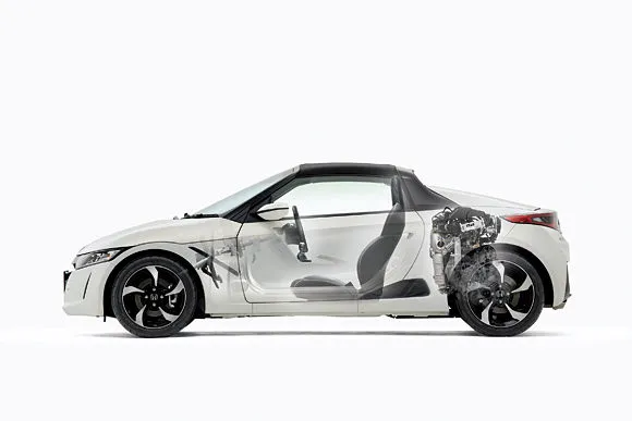 The S660 is a mid-engine, rear-wheel drive car