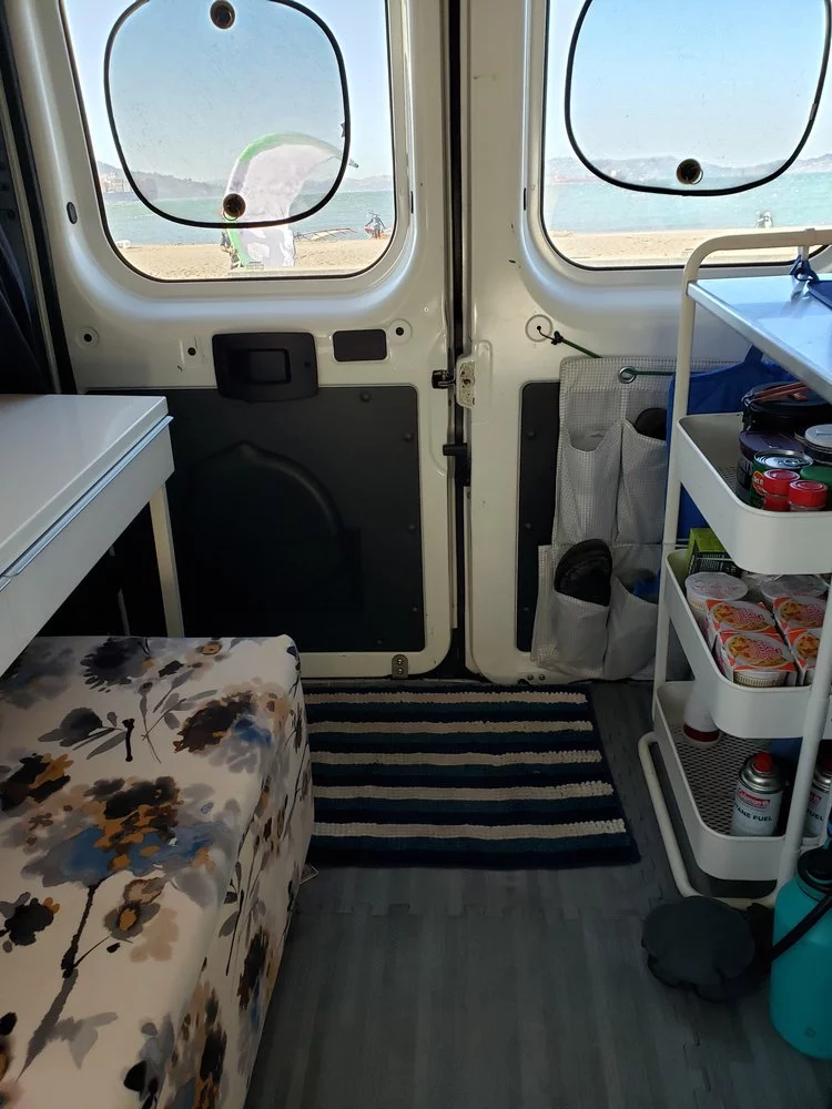 Rear double doors of the Flippie camper