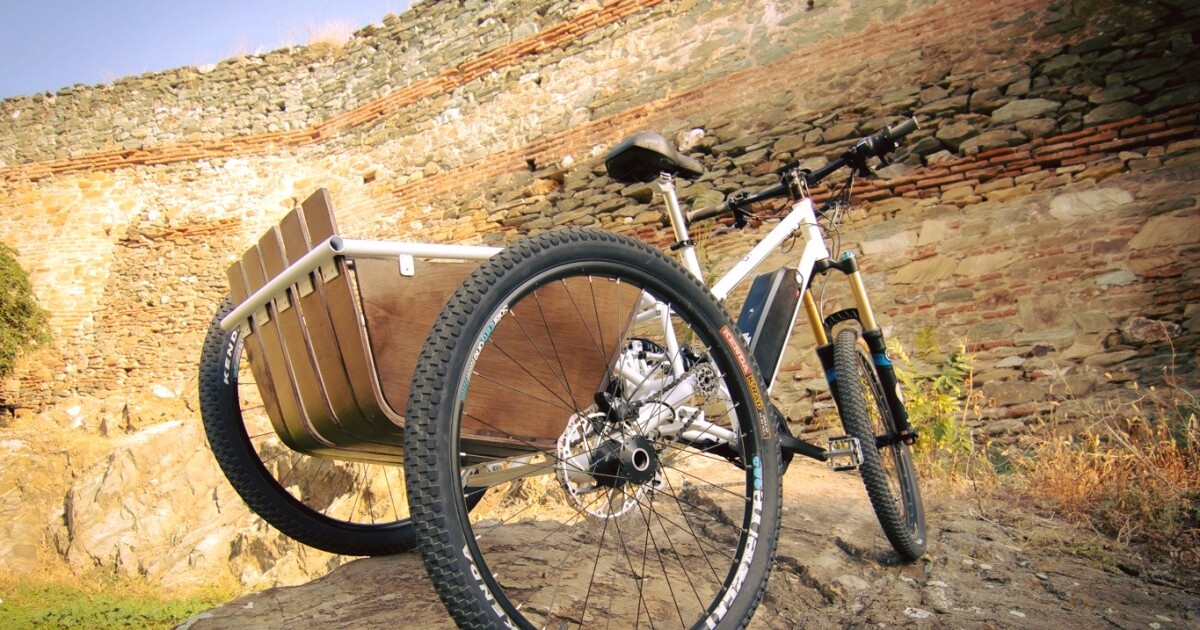 All-terrain tilting BiTrike features independently suspended rear wheels All-terrain tilting BiTrike features independently suspended rear wheels