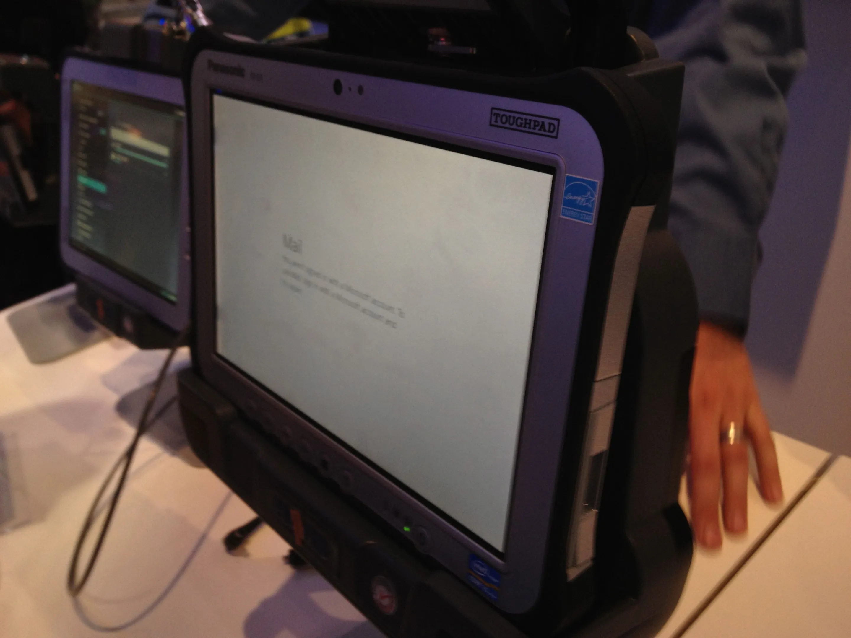 The Panasonic Toughpad on the show floor