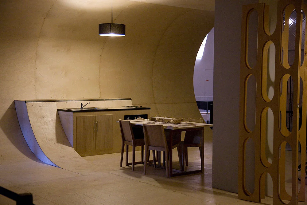 The PAS House is a dwelling meant as a tribute to the skateboarding lifestyle, featuring 'skateable' walls and furniture.