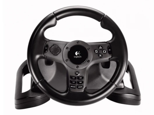 The Logitech Driving Force Wireless force feedback wheel