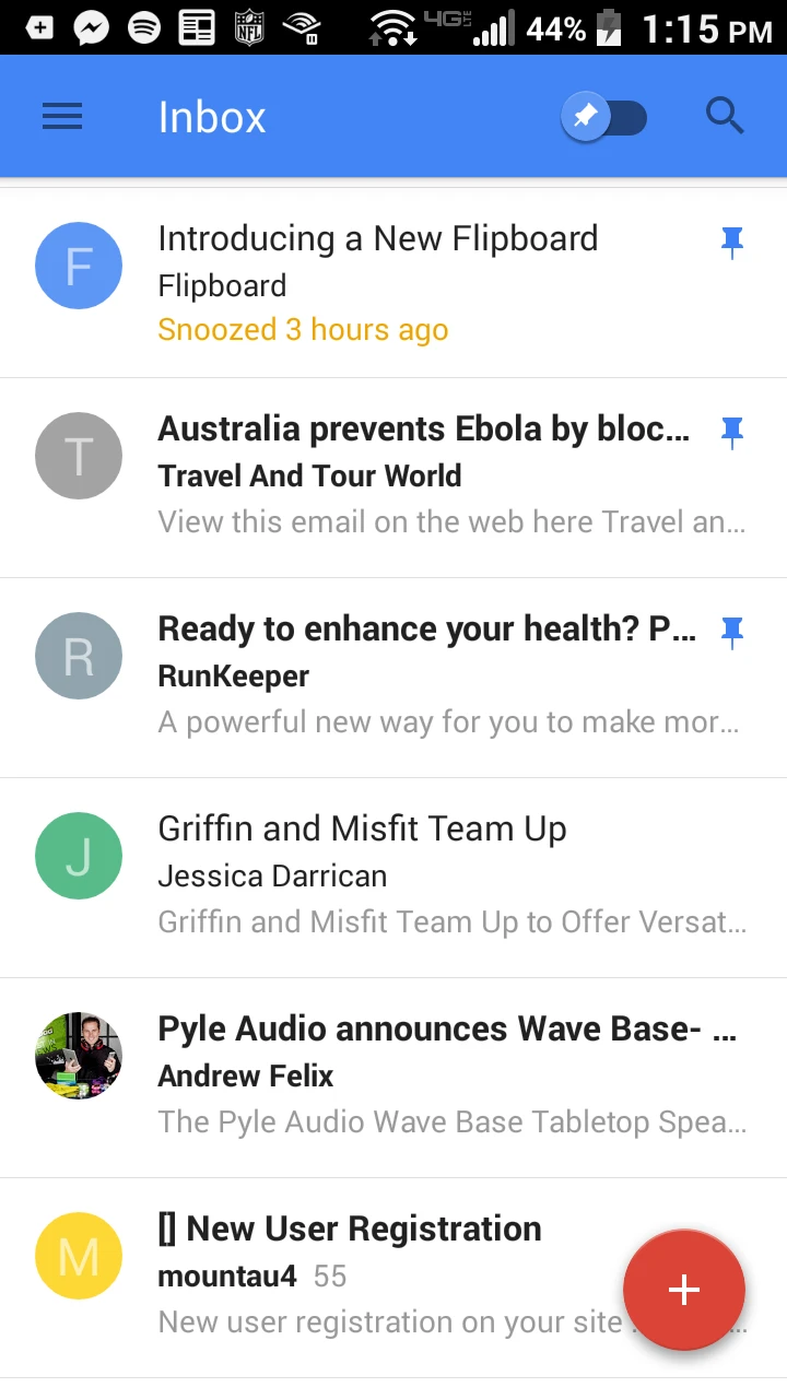 The Inbox mobile app gives a preview of Android's new "Material" design.