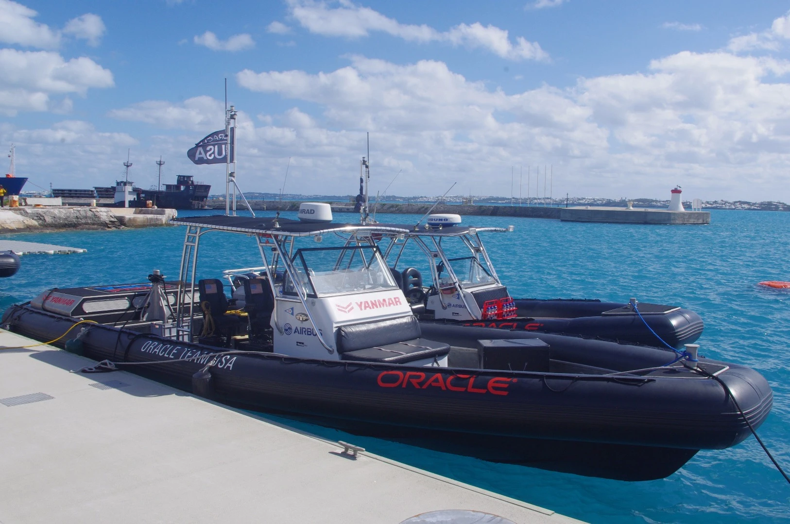 Team Oracle USA's "chase boats"