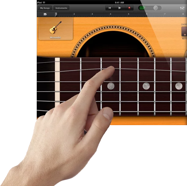 GarageBand for iPad - the chance to play through vintage amps and stompboxes on one portable device