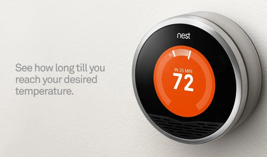 The Nest Learning Thermostat comes with a timer indicating how long it will take to reach the desired temperature.
