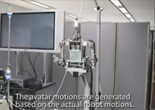 The digital character's movements were based on those of the robot, allowing them to synch up