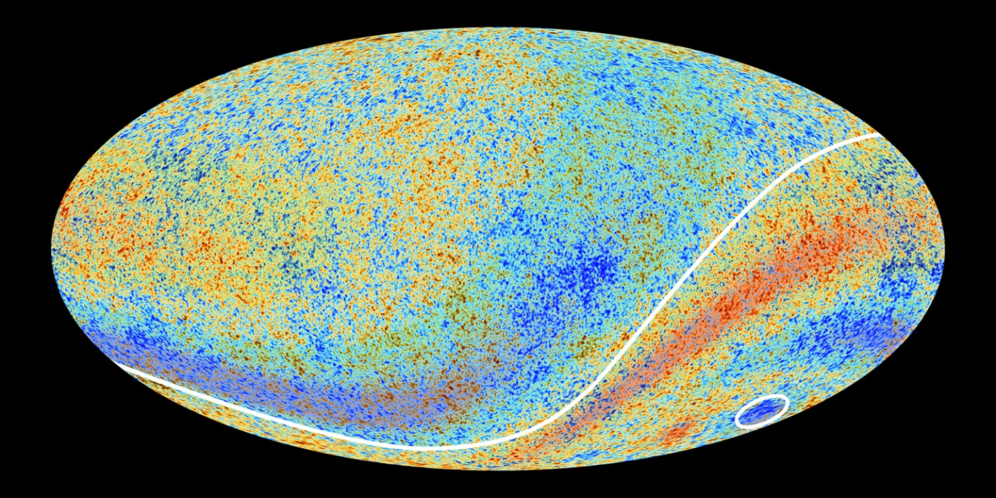 Planck's CMB image reveals a number of anomalies, including an asymmetry in hemisphere temperature (Image: ESA)