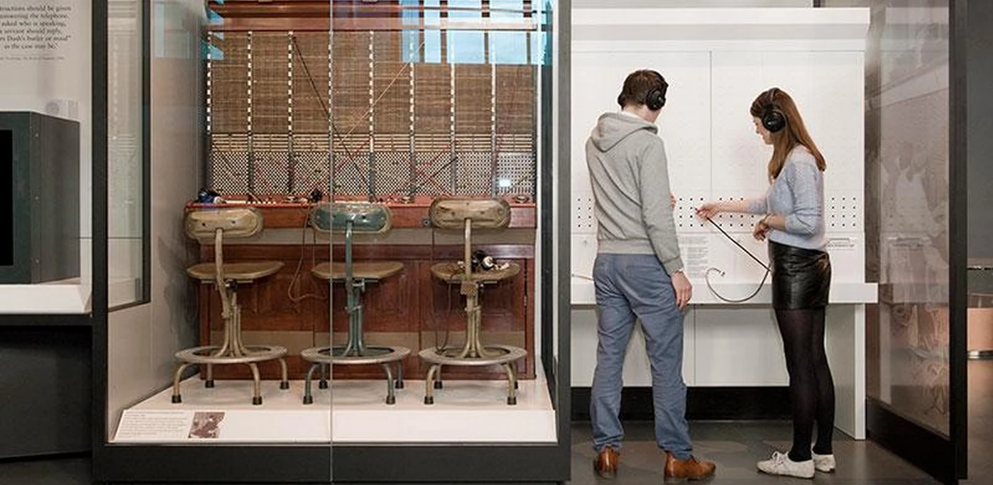 The Information Age exhibit includes interactive features