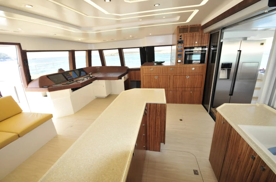 The Solarwave 64's battery bank provides enough energy to power all household appliances on board