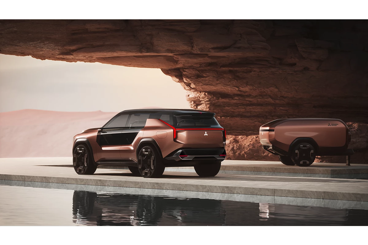 Mitsubishi captures a theme of "Forever Adventure" by pairing its Elevance SUV concept with its own pop-up camping trailer