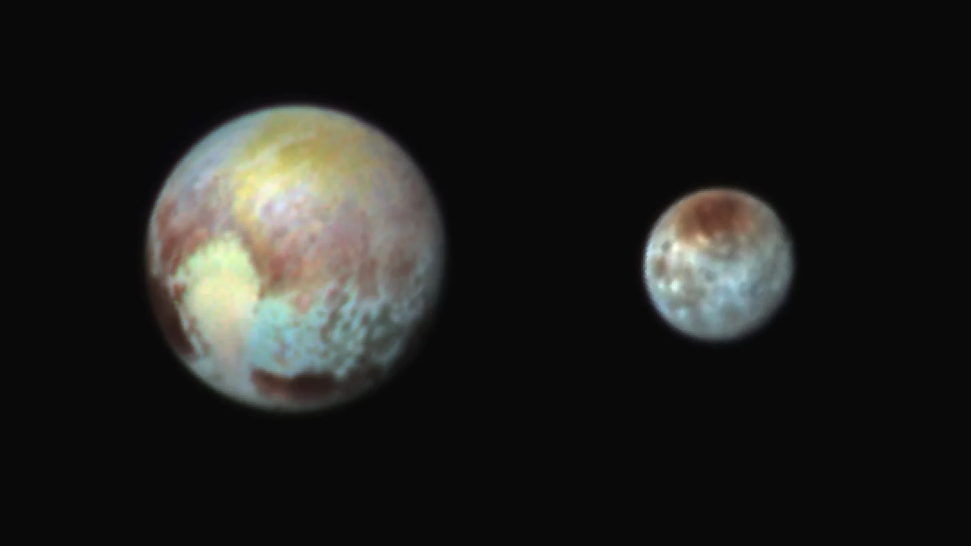 Color image of Pluto and Charon returned before flyby