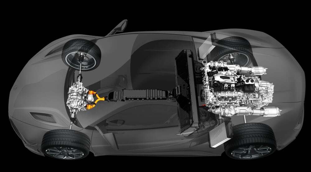 The hybrid powertrain in the Honda NSX