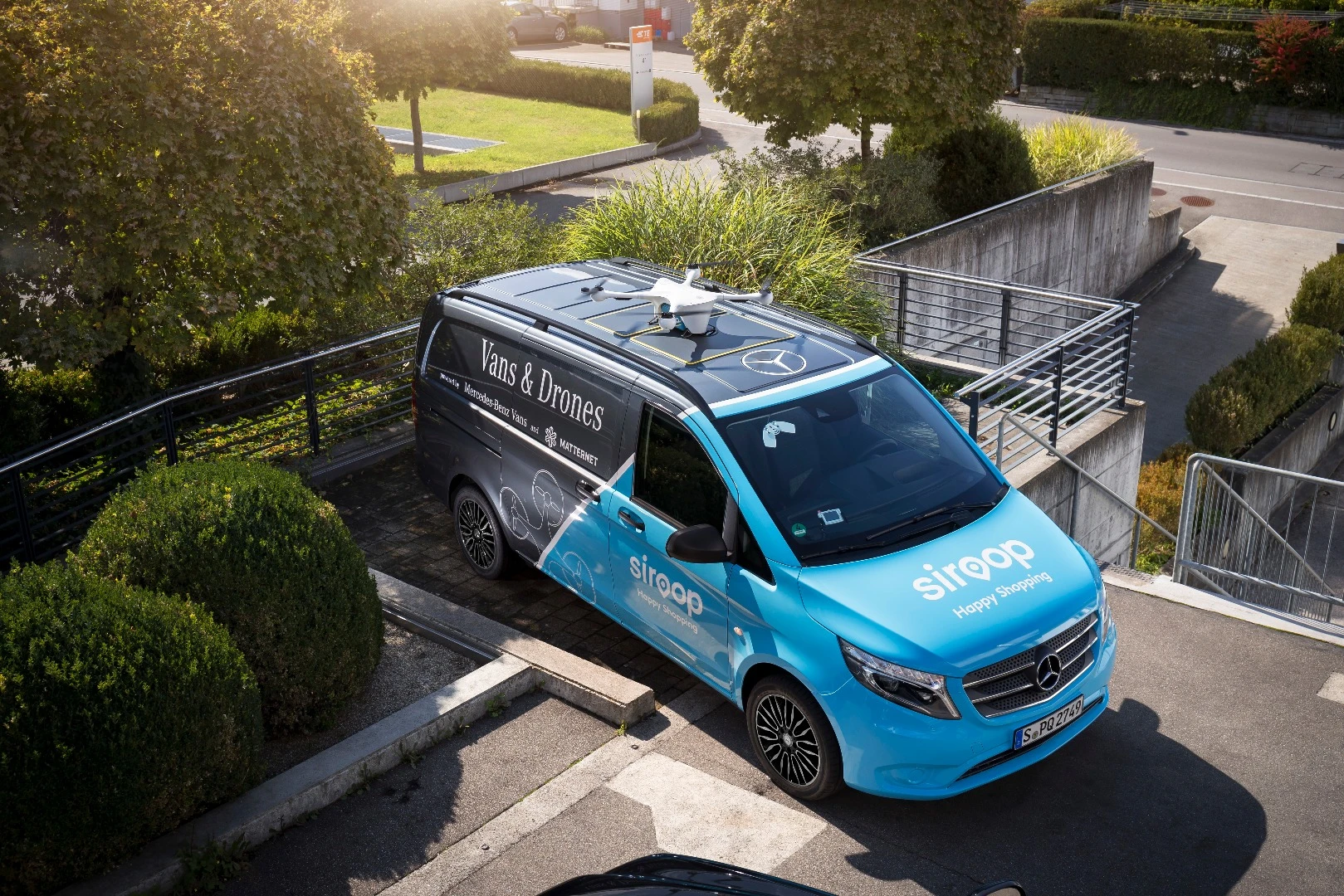 Mercedes kicked off trials of its drone-van delivery service last week