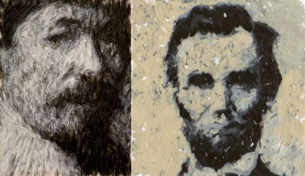 eDavid's painting style is based on Rembrandt's, building the image using several layers of translucent paint