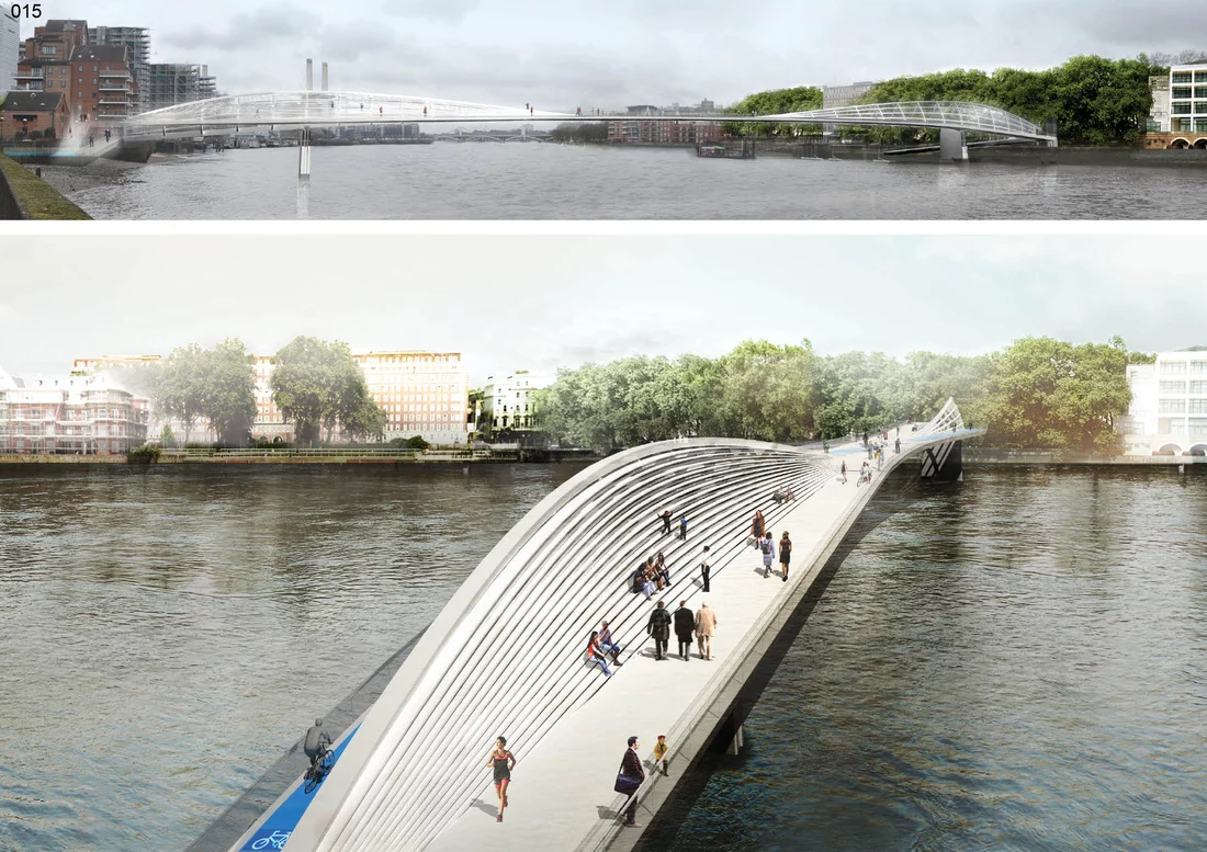A design that incorporates space for sitting and relaxing (Image: NEP Bridge Competition)