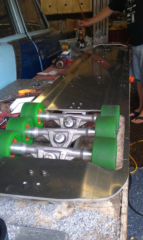 The Mk II jet luge will use 12 snowmobile racing wheels to guide the craft during its five minute run (Photo: Daz Fellows)